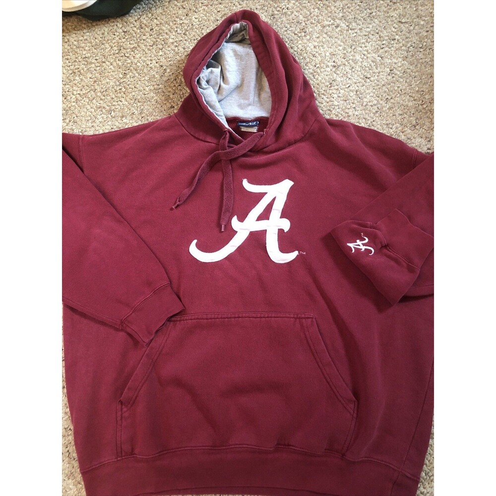 Vintage Univ. of Alabama Red Hoodie XL Tackle Twill Logo Classic OVB Tag